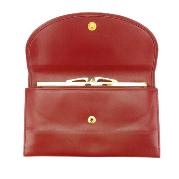 Cartier Wallet Purse Long Wallet Mastline Red Gold Woman Authentic Used - Picture 5 of 6